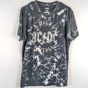 AC/DC Medium Graphic Band T Shirt Mens Tie Dye Lightning Logo Rock Tee Concert